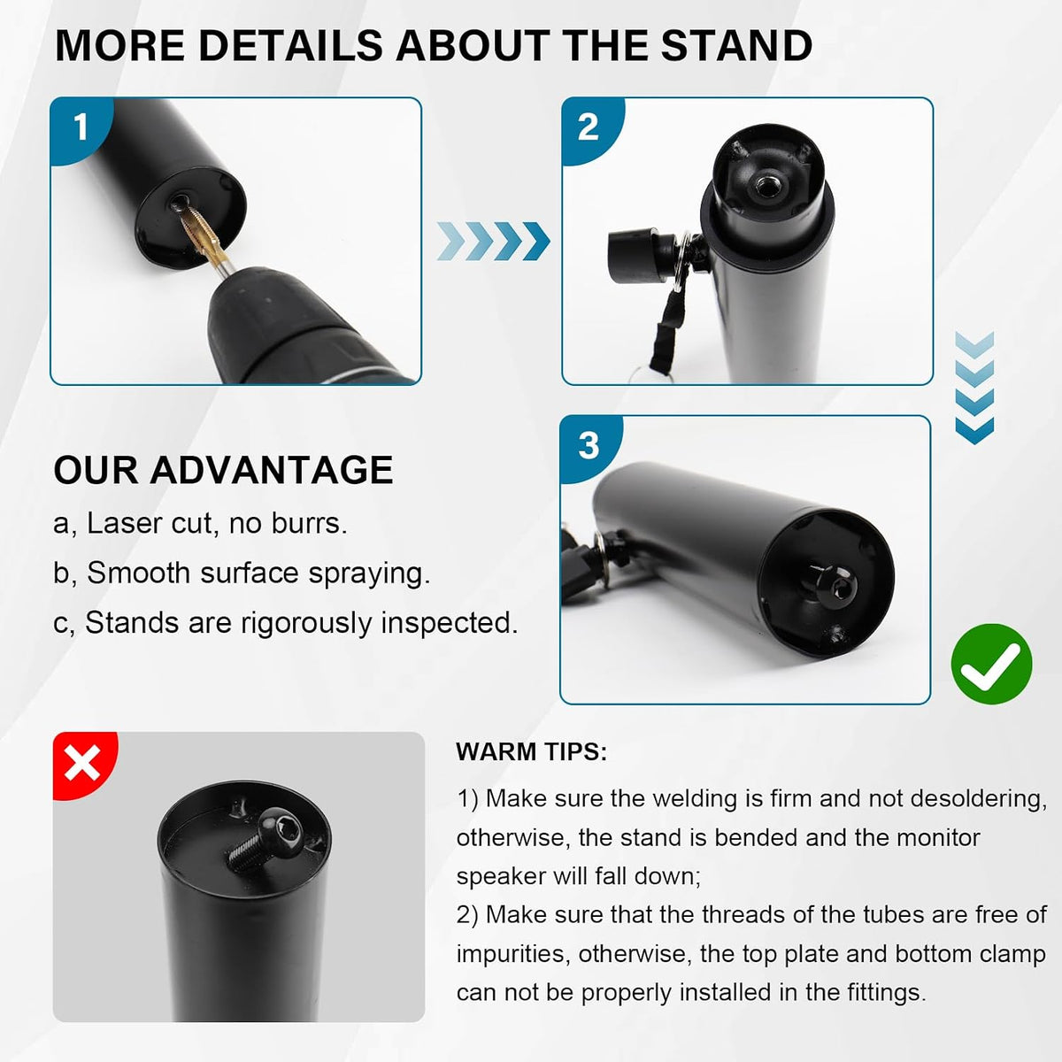 Vondynote Studio Monitor Stands Desk Clamp Speaker Stands Against The Wall