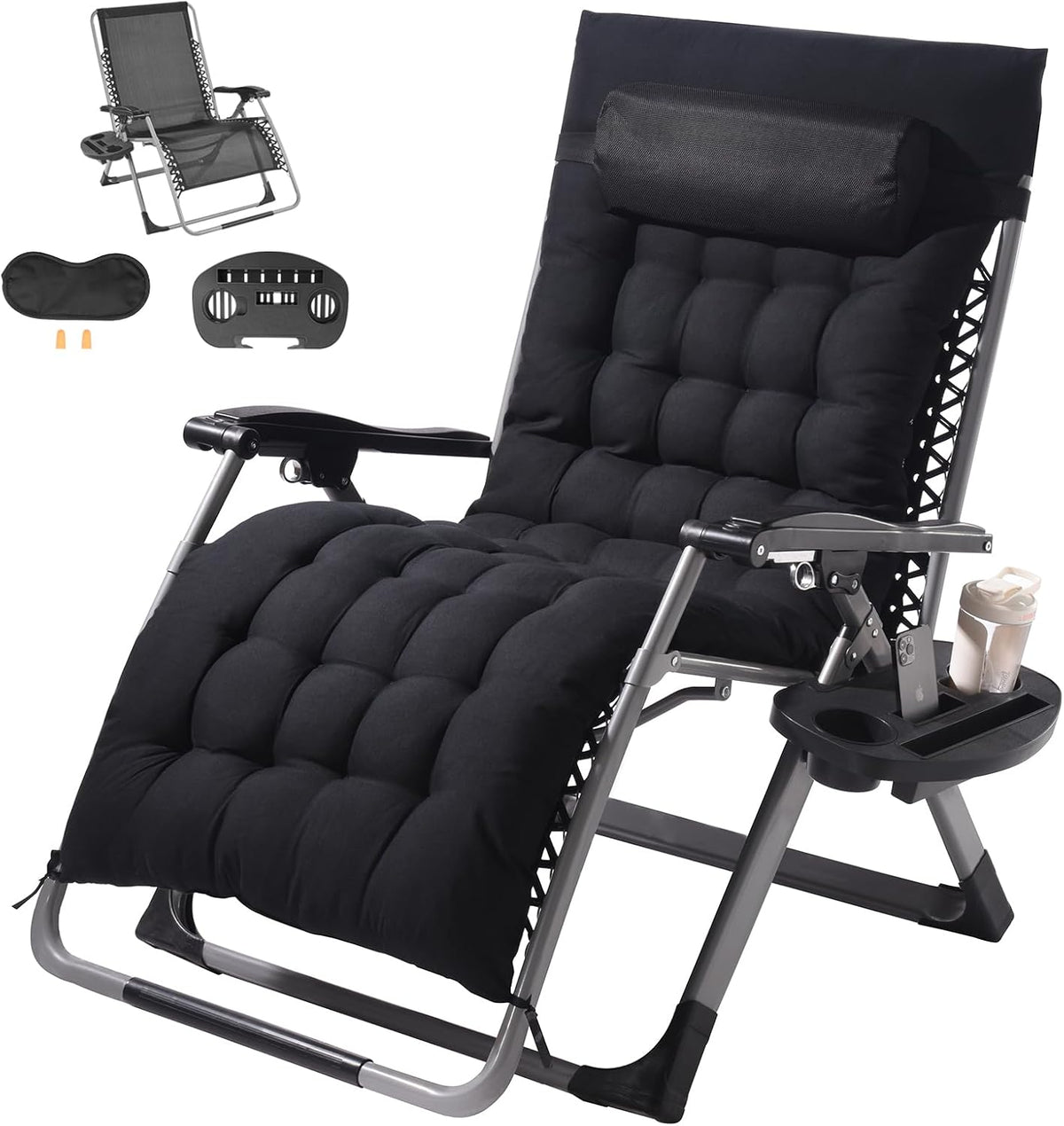 VEVOR Zero Gravity Chair, 33 inch Zero Gravity Recliner Lounge Chair for Indo...