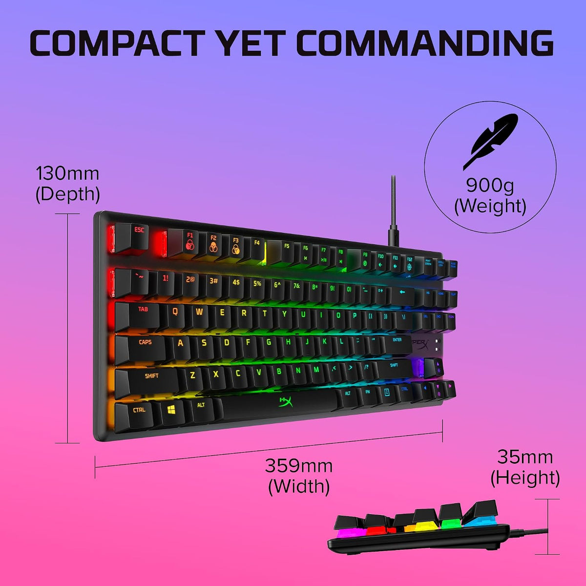 HyperX Alloy Origins Core - Tenkeyless Mechanical Gaming Keyboard, Software C...