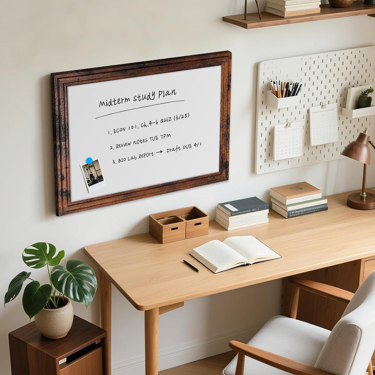 White Board for Wall, 24'' x 18'' Magnetic Dry Erase Board, B...