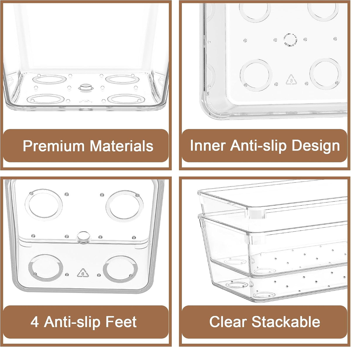 14Pack Desk Clear Drawer Organizers 6"*9" for Vanity, Bathroom, Office