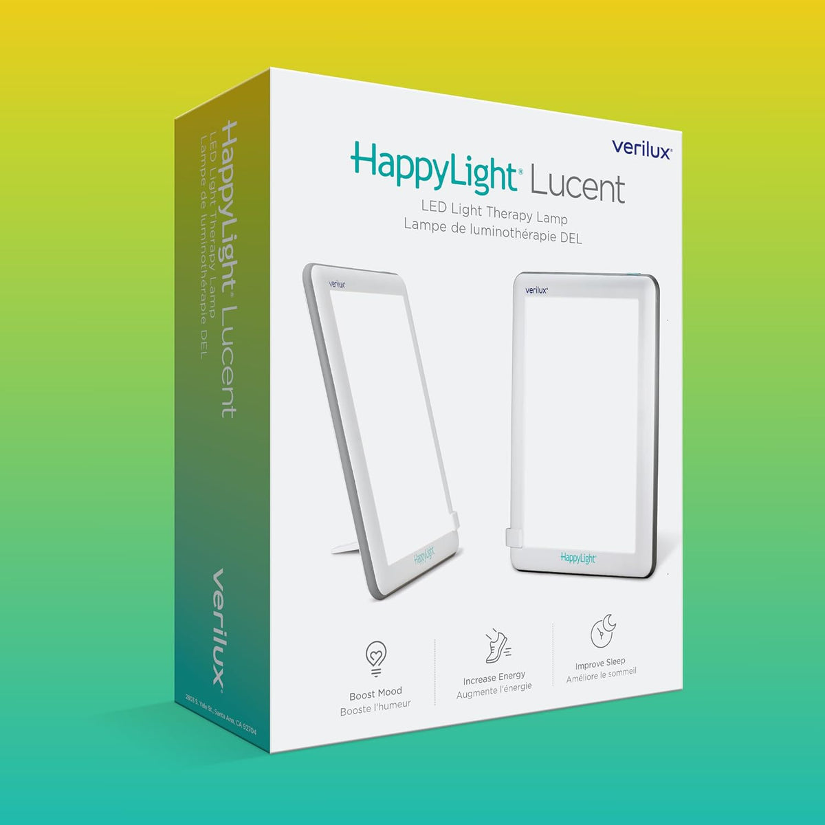 Verilux HappyLight Lucent Light Therapy Lamp, 10,000 Lux, UV-Free LED