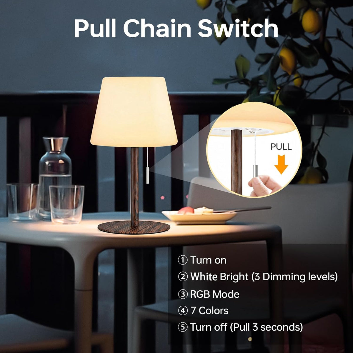 Gewiny Solar Table Lamp for Outside Patio Solar Lamp Outdoor Lamp Waterproof ...