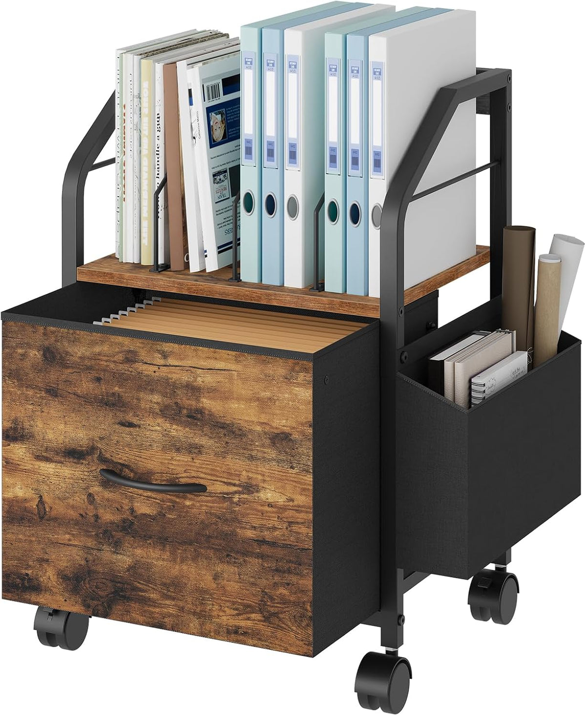 MAHANCRIS Small File Cabinet, Rolling Filing Cabinet for Under Desk