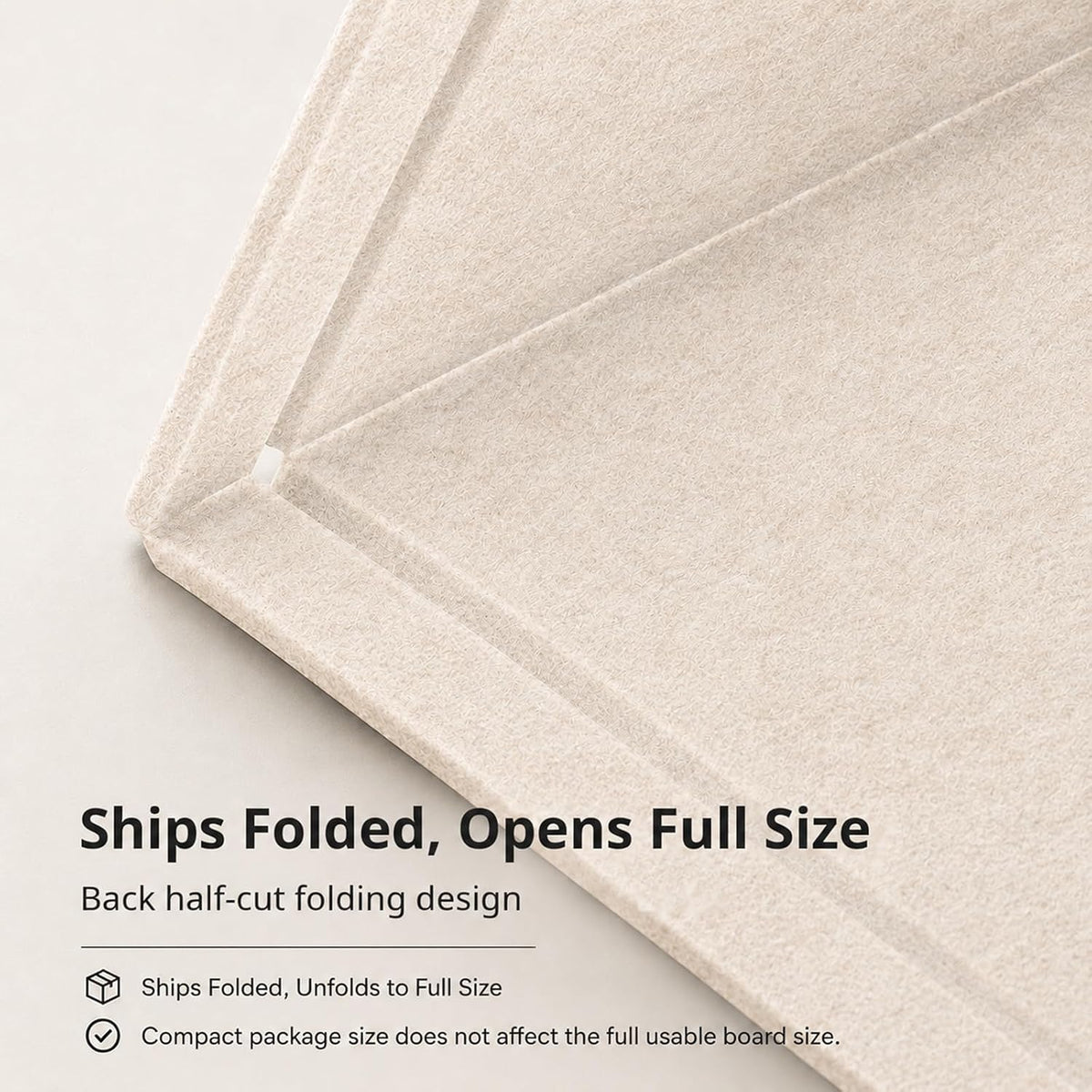 Felt Bulletin Board for Wall, 36" x 24" Frameless Pin Board, Beige