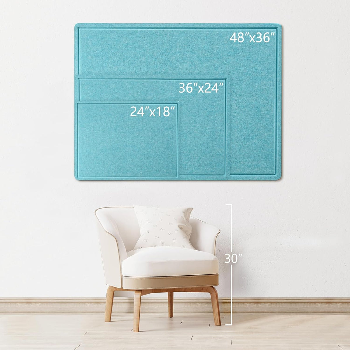 Felt Bulletin Board 48x36 inches, Decorative Pin Board for Home & Office