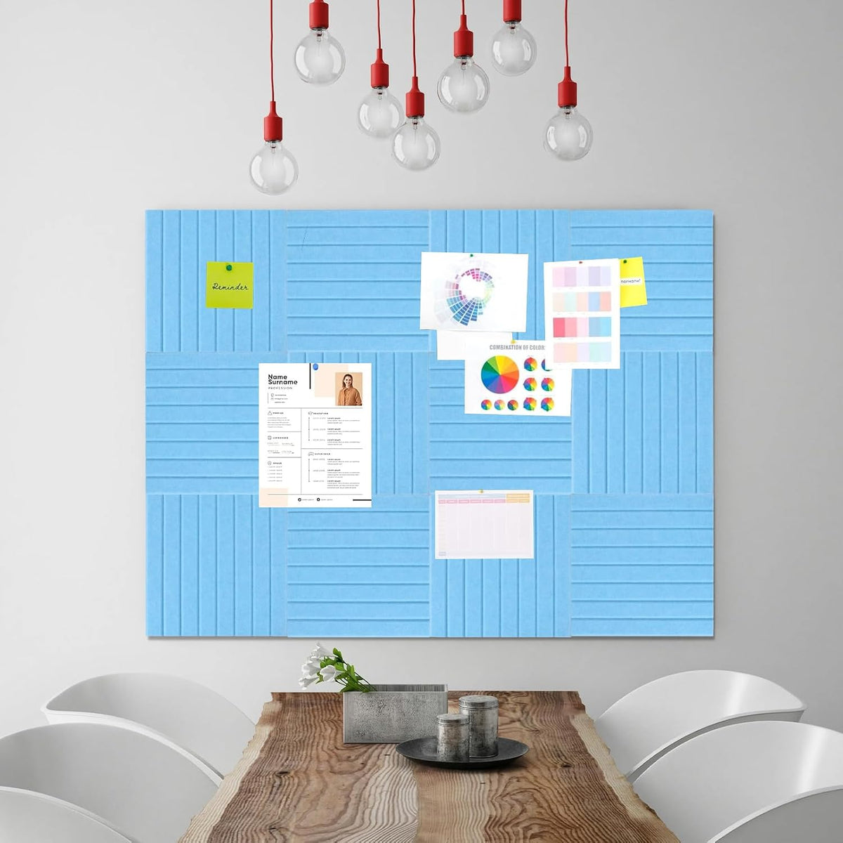 Cork Boards for Walls 48" x 36" Felt Board Alternative, 12 Pack Fel...