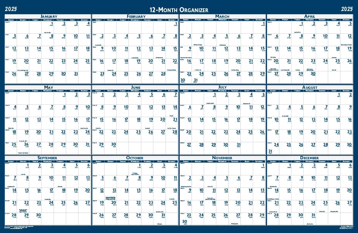 House of Doolittle 2025 Laminated Wall Calendar, Reversible, Horizontal/Verti...