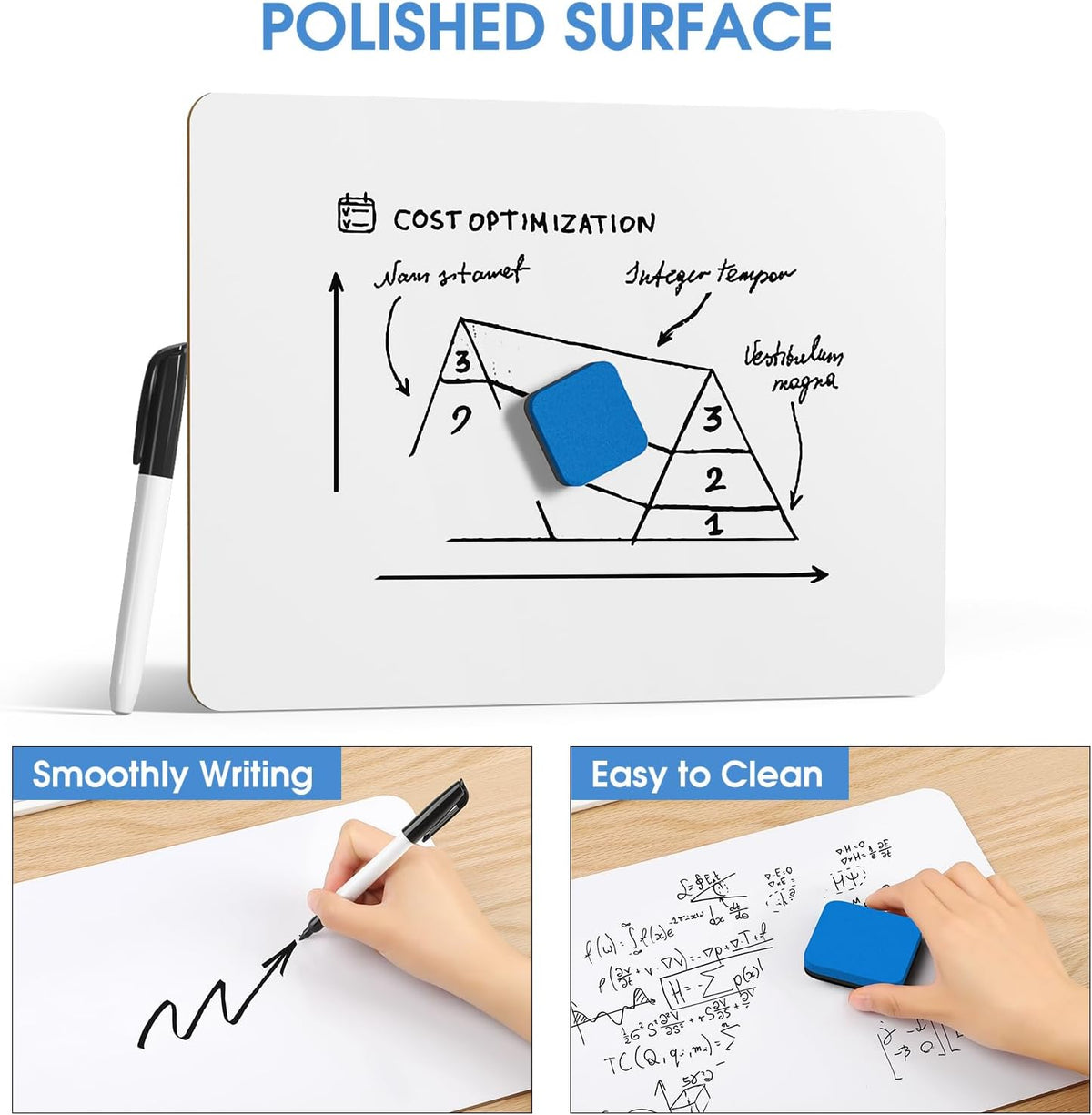 MaxGear Double Sided Dry Erase Board, 9'' x 12'' Small White ...