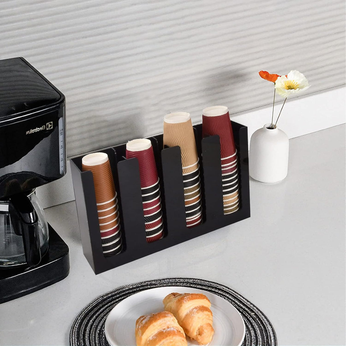 Tirifer Disposable Coffee Cup Dispenser Organizer Paper Cup Lid Sleeve Holder...