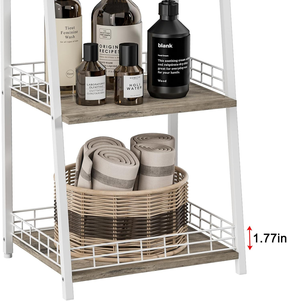 keomaisyto 3-Tier Small Bathroom Shelves with Drawer, Floor Storage Shelf, Sm...