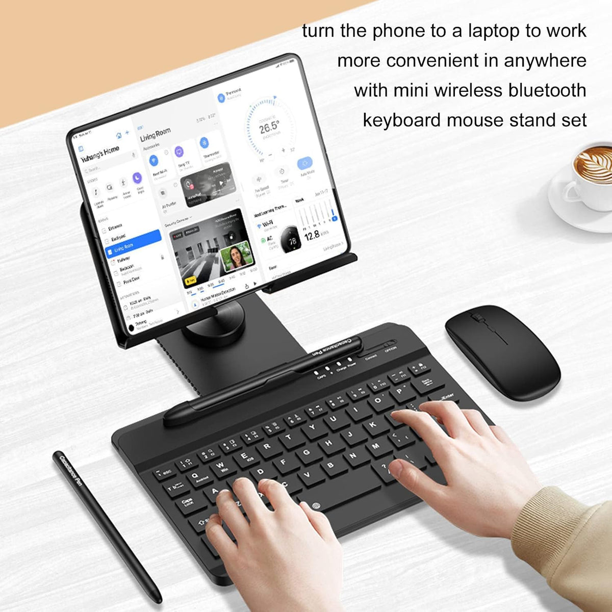 Desktop Stand & Bluetooth Keyboard Combo for Galaxy Z Fold 8/8ultra/7/6/5...