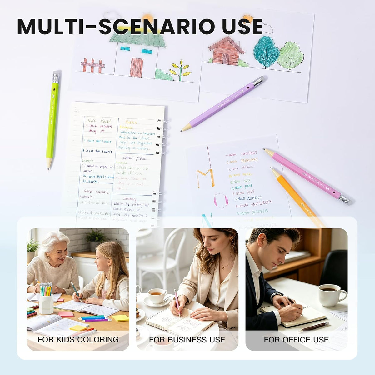 RUBIC 0.6mm Erasable Pens 36 Assorted Colors, School & Planner