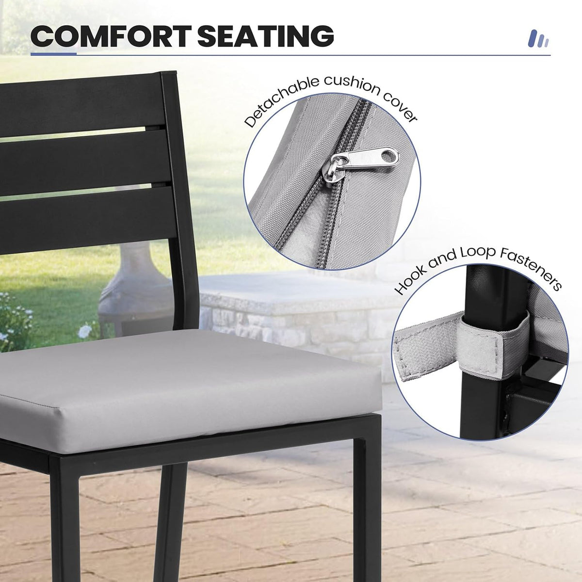 26.8"Outdoor/ Indoor Counter Height Bar Stools Set of 2 with Backrest