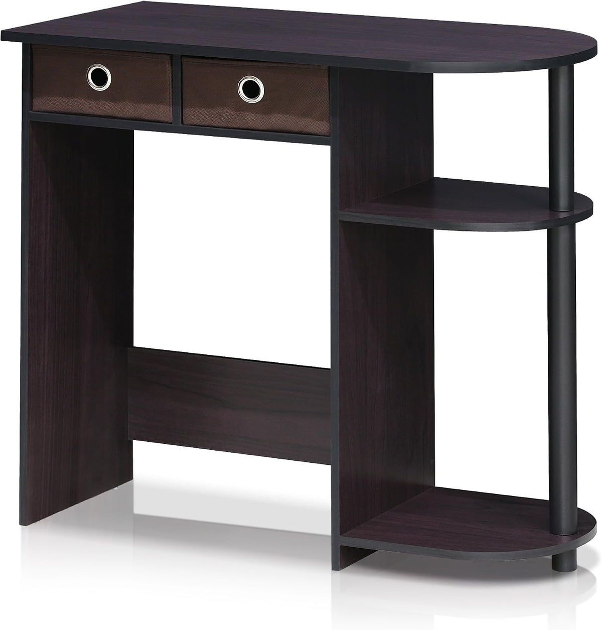 Furinno Go Green 32-Inch Computer Desk with 2-Tier Shelf, Dark Mocha