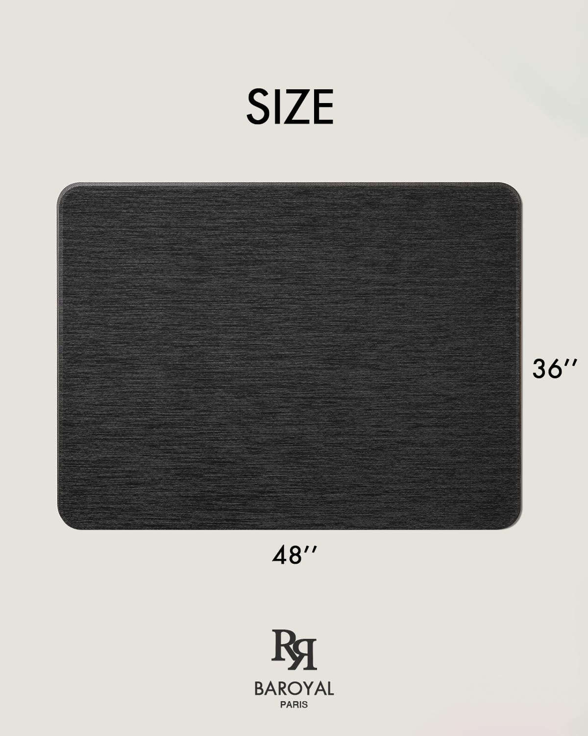 BARoyal Office Chair Mat for Hardwood Floor, Anti-Slip PVC, 36 x 48 Inch