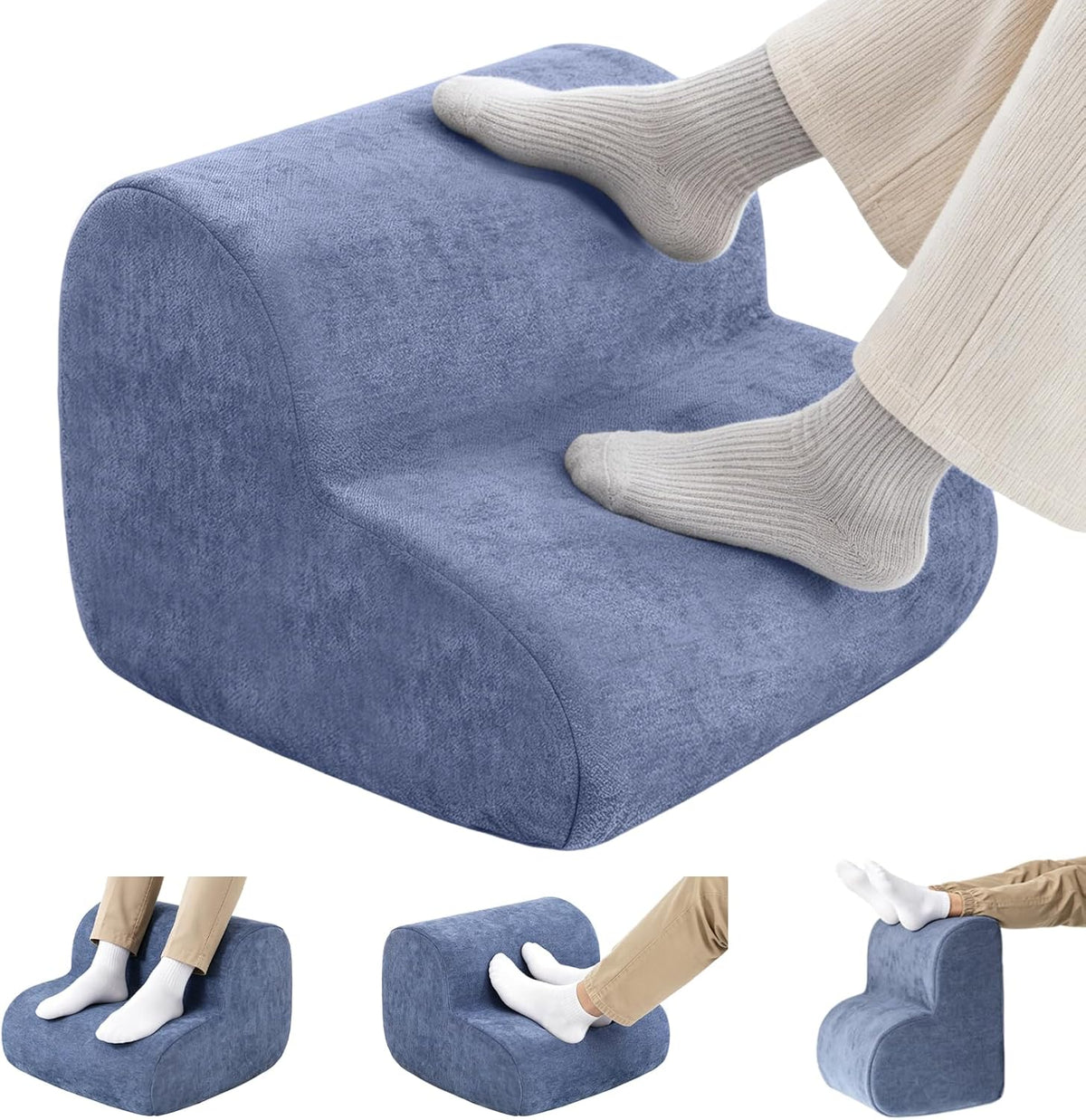 Foot Rest for Under Desk at Work, Ergonomic 2-Height Sponge Foot Stool for Of...