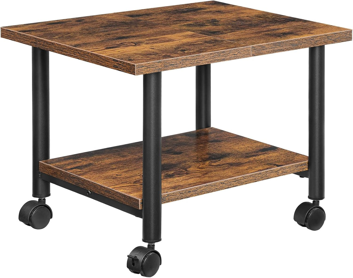 HOOBRO Printer Stand, 2-Tier Industrial Under Desk Printer Cart with Shelf, M...