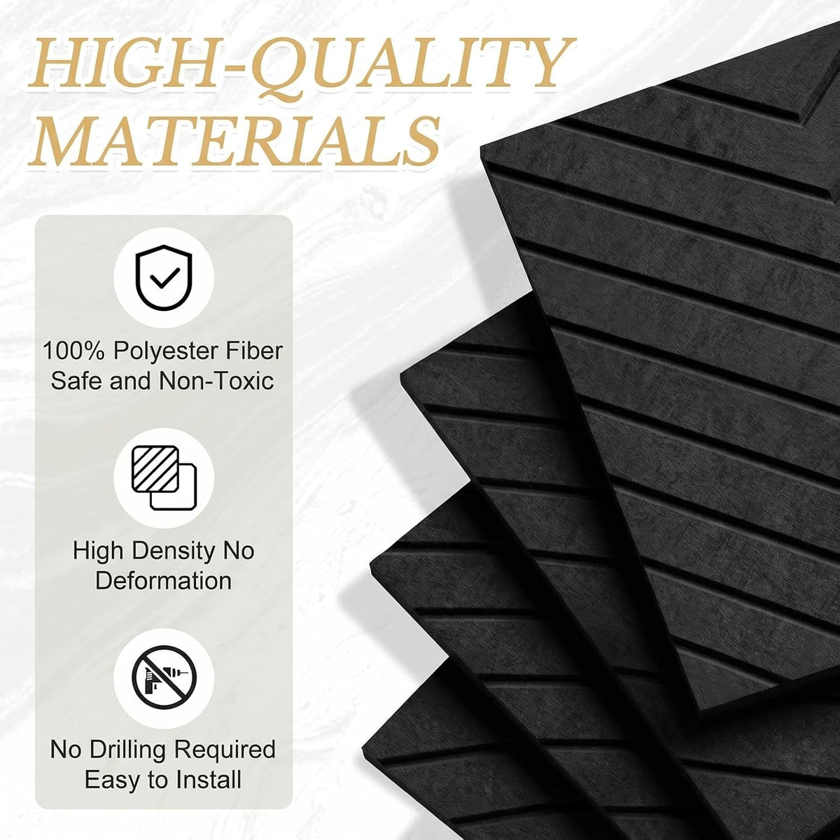 Large Bulletin Board with Push Pin, 12 Pack, 48"x36", Black Chevron
