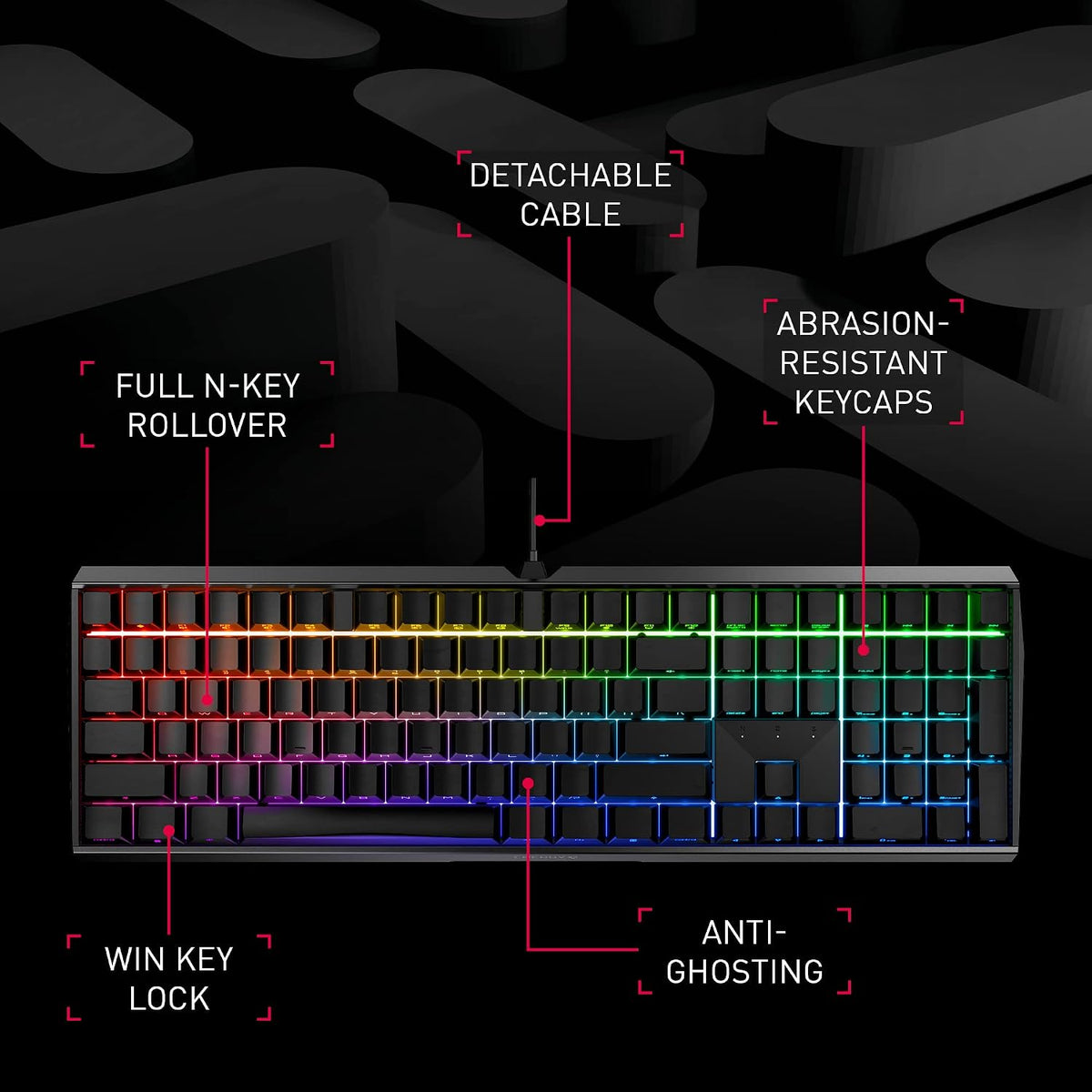 Cherry MX 3.0S Wired Mechanical Gaming Keyboard MX2A Silent RED Switches