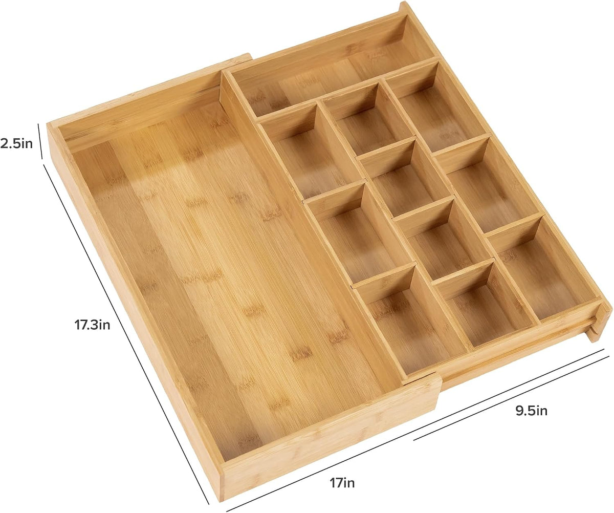 KitchenEdge Tea Bag & Coffee Pod Organizer, 9.7-17 in, Bamboo
