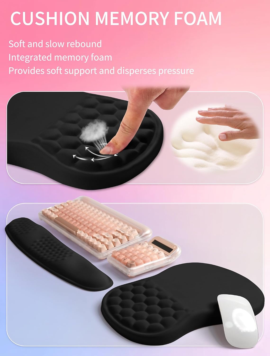 Hokafenle 2in1 Combination, Wave Keyboard Wrist Rest and Ergonomic Curvature ...