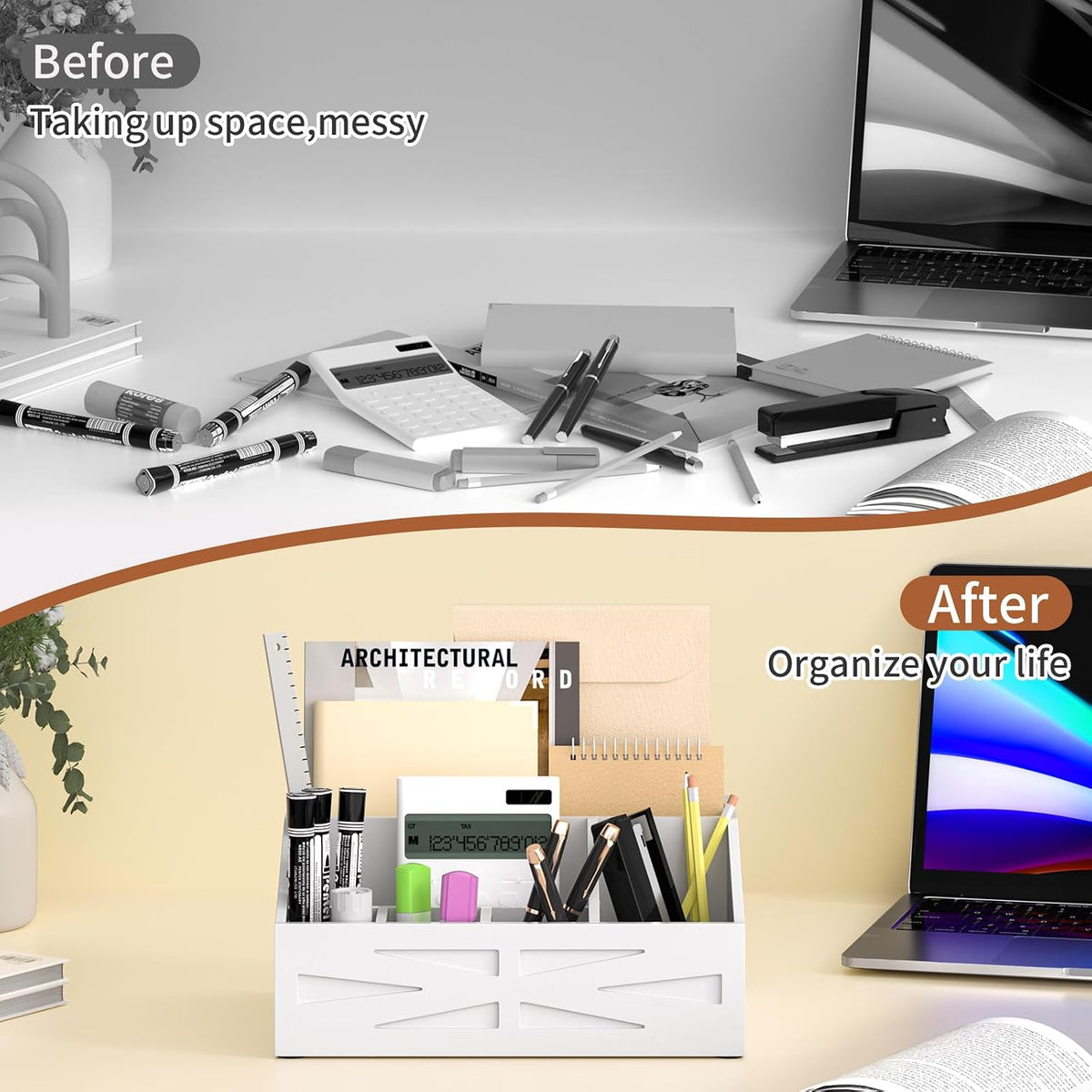Large Mail Organizer Countertop,Farmhouse Desk and Kitchen Countertop Storage...