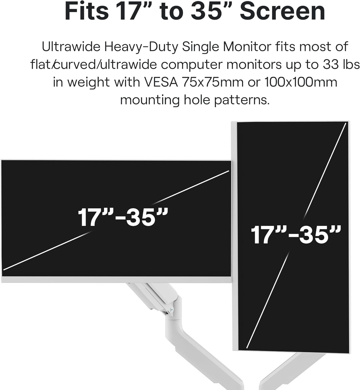 Pixio PS2D White Ultrawide Heavy-Duty Premium Dual Monitor Arm Stand Desk Mou...
