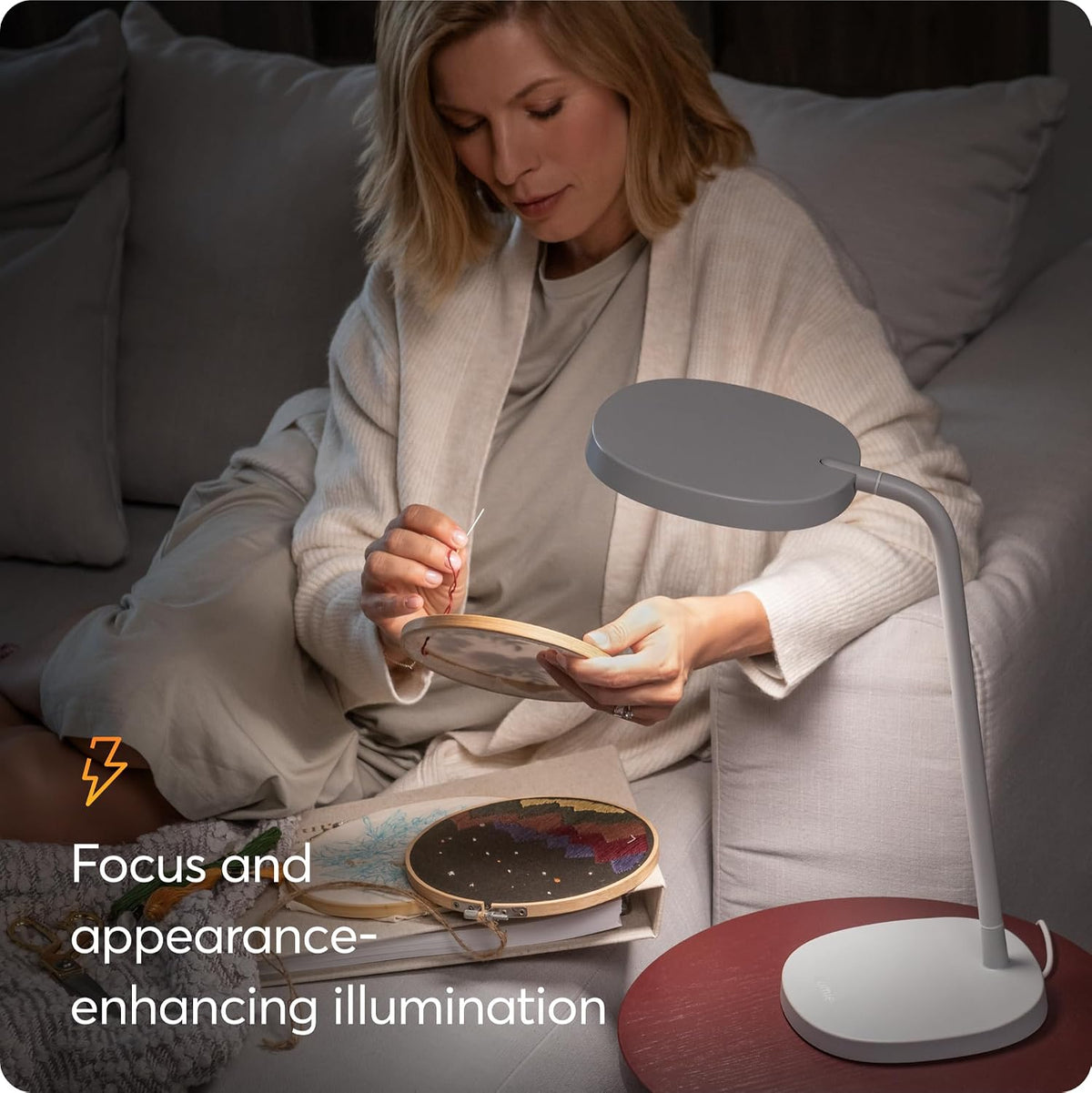 Lumie Task - 10,000 Lux Adjustable Bright Light Therapy Desk Lamp for Mood an...
