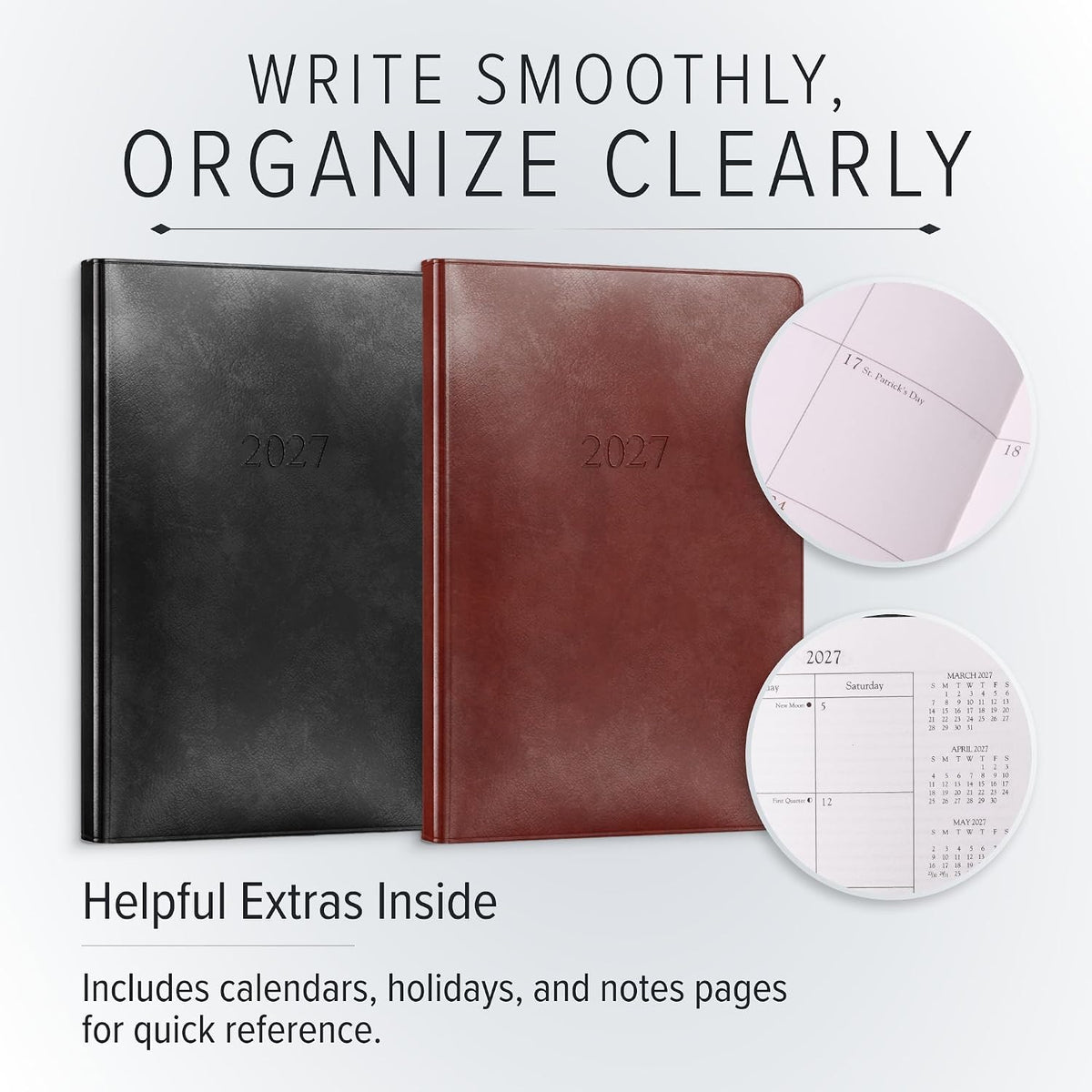 Gallery Leather Desk Monthly Planner 2026-2027 Acadia Tan