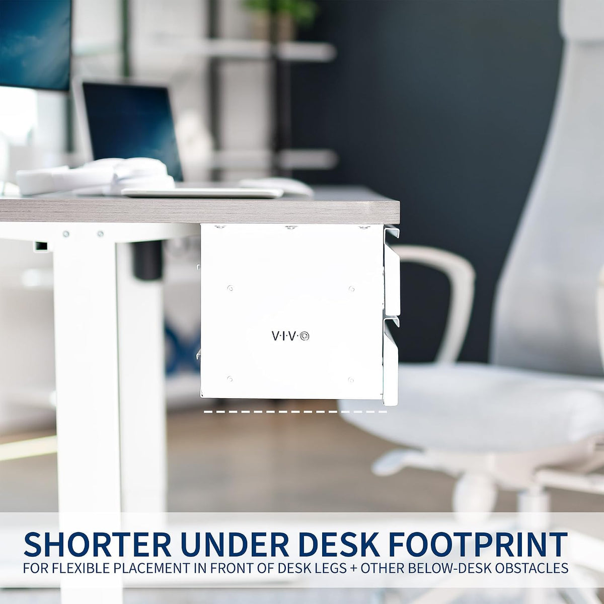 VIVO White 16 in Slide Out Dual Tier Desk Drawer, DESK-DR02W