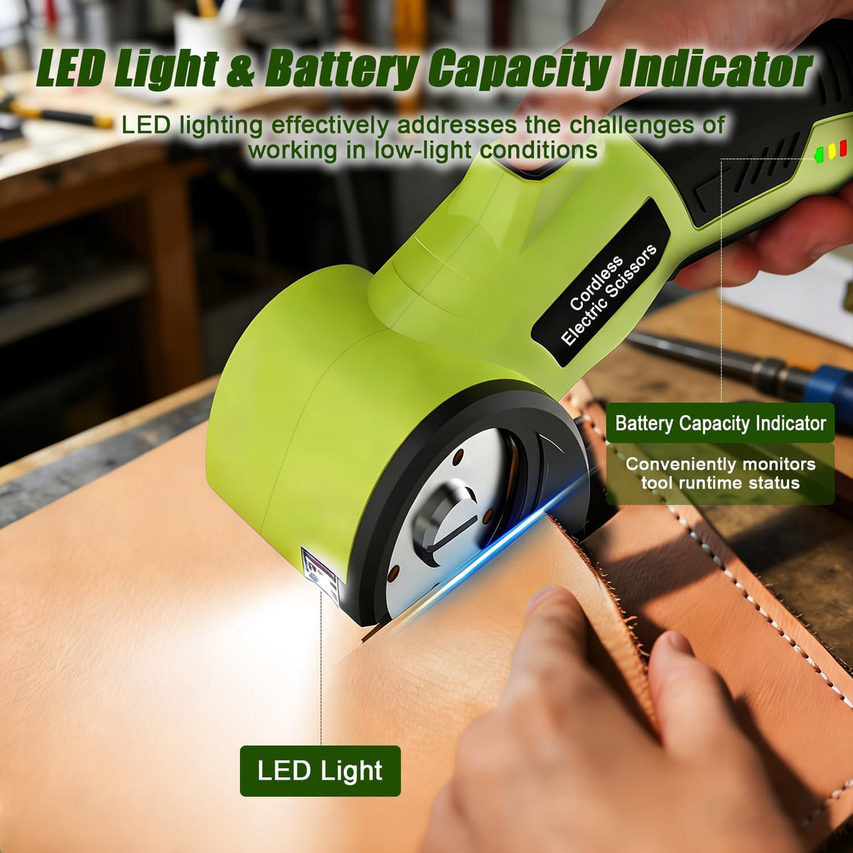 Cordless Electric Scissors, 4V Rechargeable Rotary Cardboard Cutter, 2 Blades...