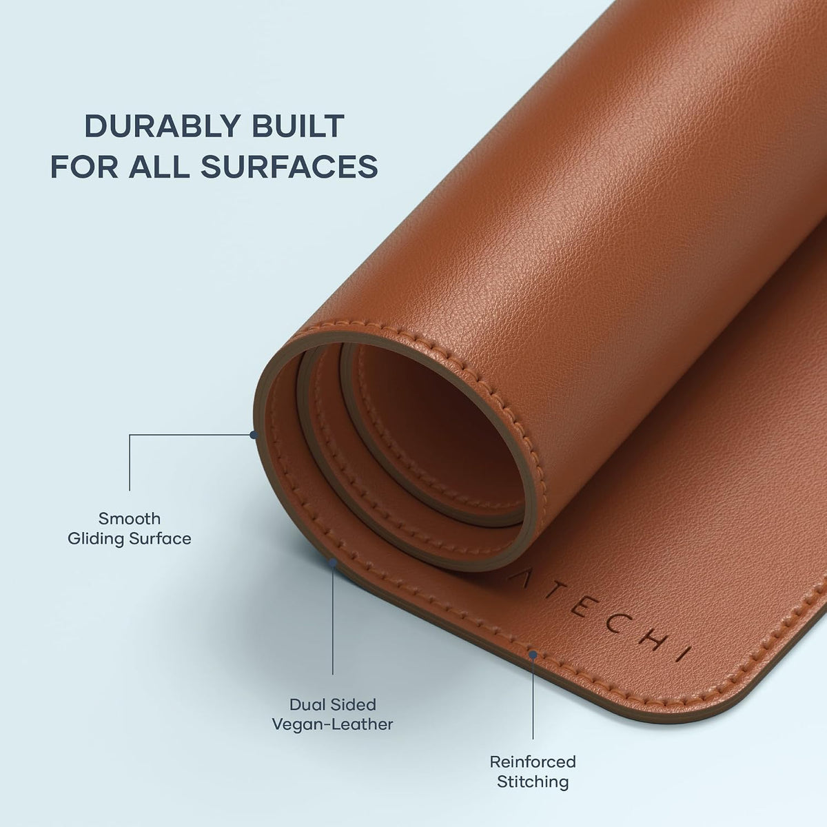 Satechi Vegan-Leather Desk Mat, Scratch and Water Resistant, Brown