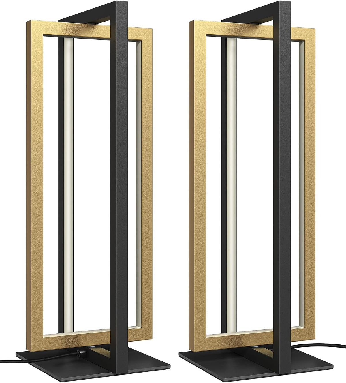 EDISHINE LED Table Lamp Set of 2, Modern Dimmable Nightstand Lamps, Gold