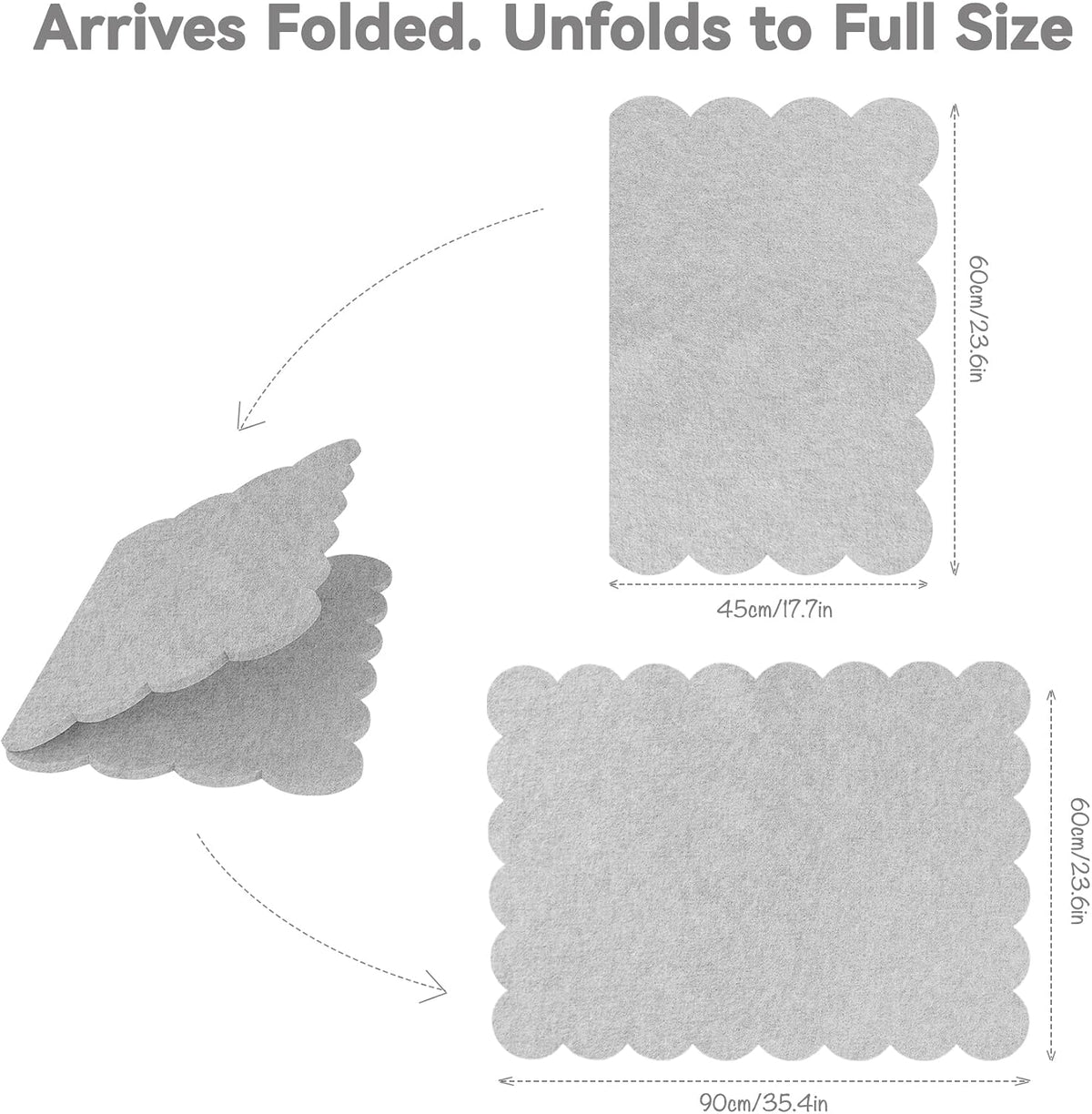 Lightomorrow Scalloped Bulletin Board, 36 x 24 Inches Felt Pin Board - Decora...