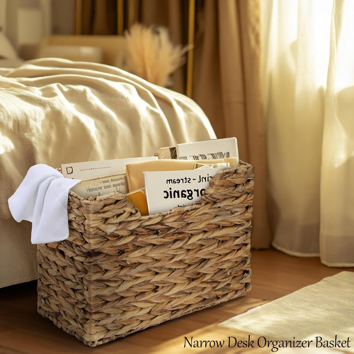 Yesland Hand-Woven Magazine Basket 14.5"x8"x11.75" - Natural W...