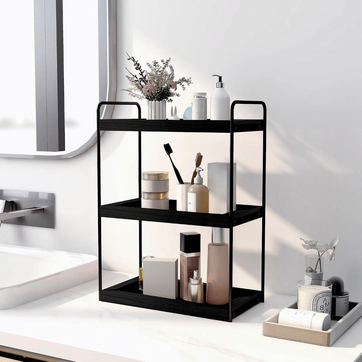 Dorhors Bathroom Counter Organizer,Countertop Tray Storage Shelf