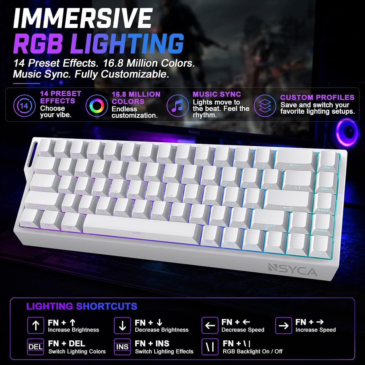 WIN68 HE Hall Effect Keyboard, Rapid Trigger Magnetic Gaming Keyboard, 8000Hz...