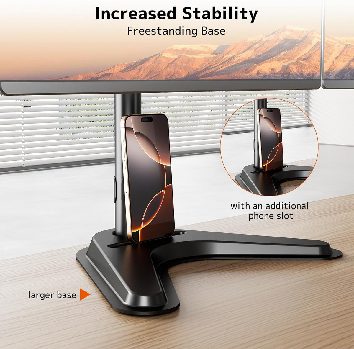 Triple Monitor Stand, Full Motion Arm Fits up to 27 inch