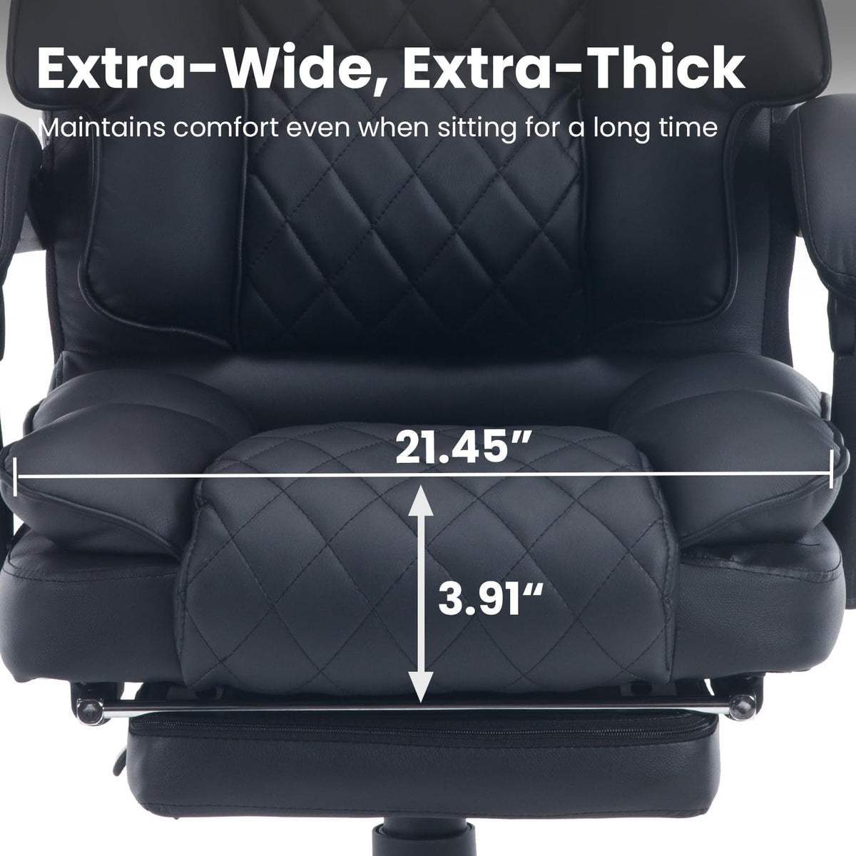 Big Reclining Ergonomic Office Chair with Footrest Black