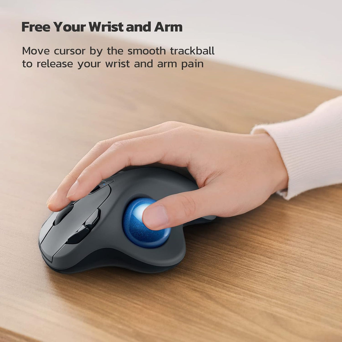 Nulea M501 Wireless Trackball Mouse Ergonomic Thumb Control, 4 DPI Levels