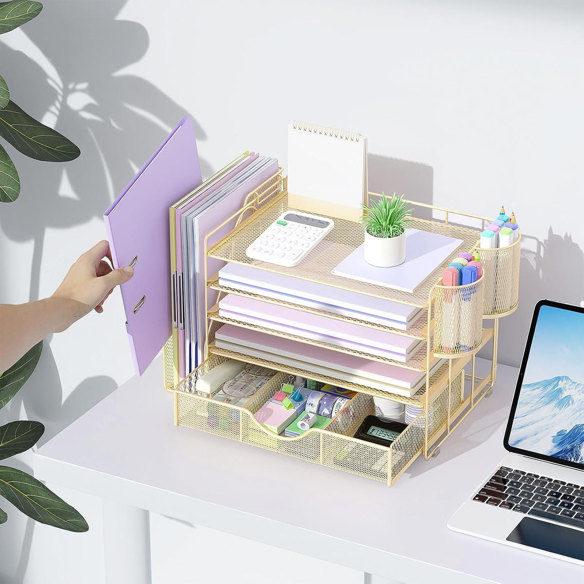 gianotter 5-Tier Desk Organizer with Drawers and File Holders