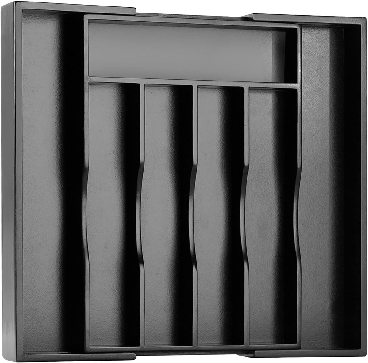 Bellsal Black Silverware Organizer Kitchen Drawer Organizer Expandable Bamboo...