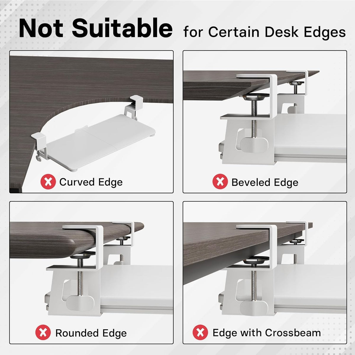 BONTEC Under Desk Keyboard Tray, Pull-Out Keyboard & Mouse Platform