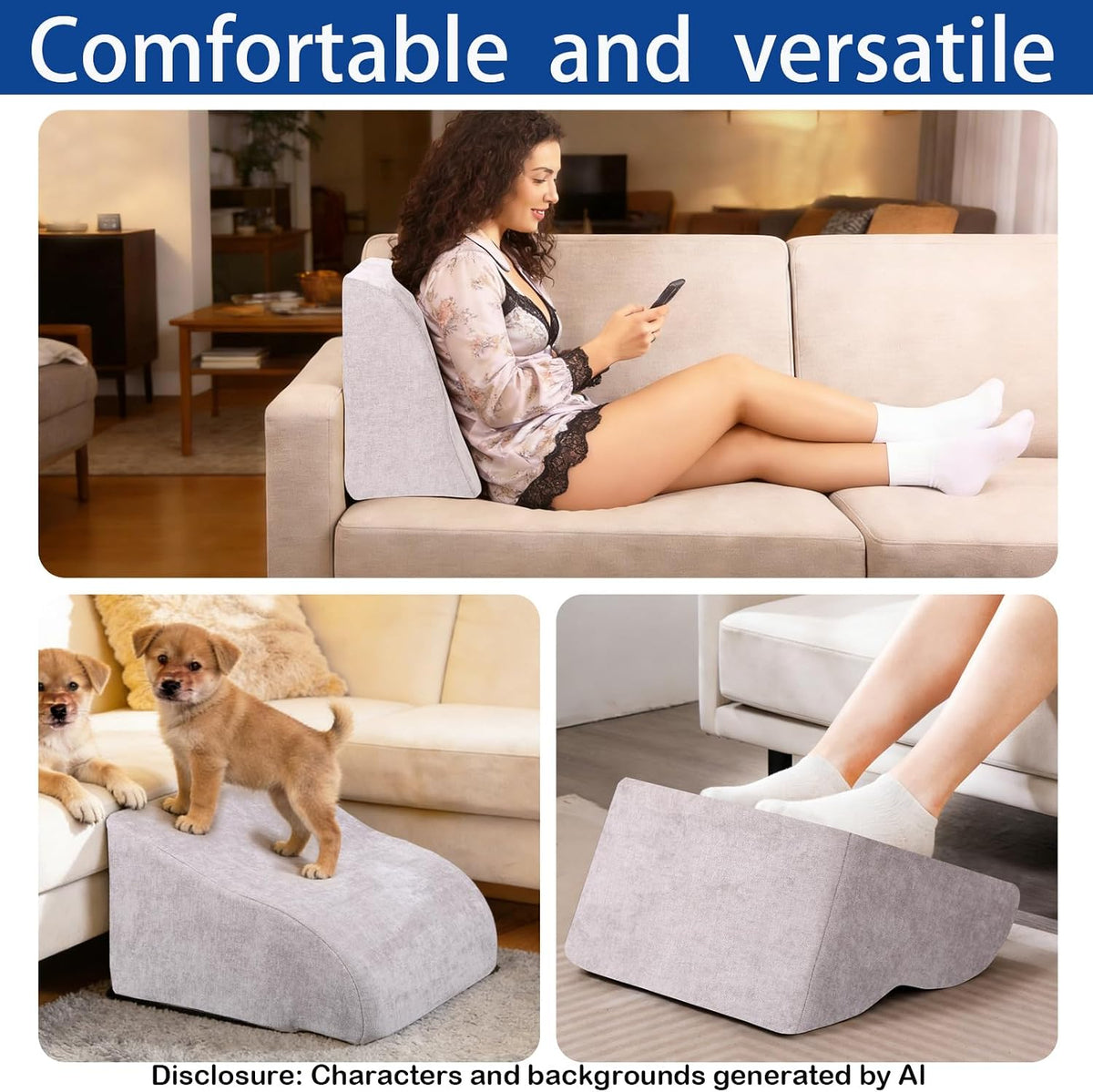 Foot Rest for Under Desk at Work, Ergonomic Under Desk Footrest with Washable...