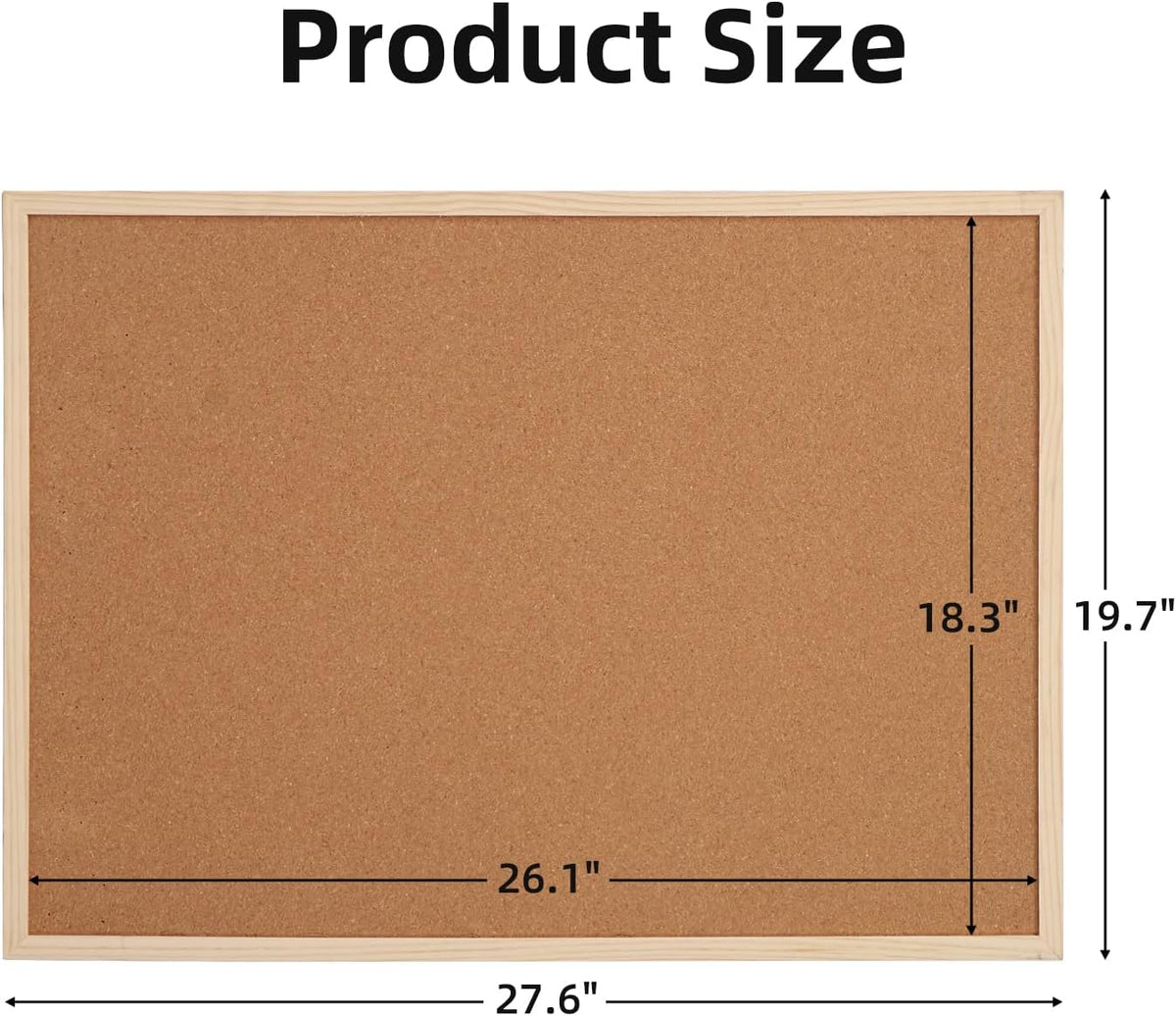 TooCust 20x28 Cork Boards for Walls with Solid Wood Frame, Whiteboard and Cor...