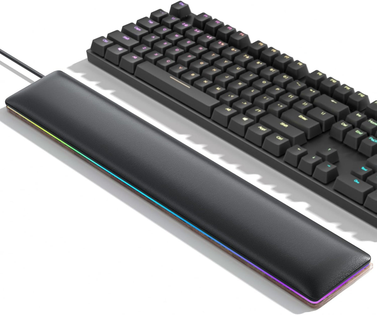 RGB Keyboard Wrist Rest, Wooden Wrist Rest for Computer Keyboards