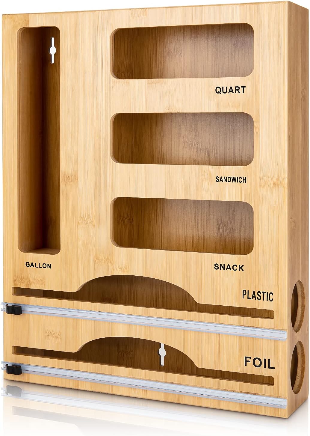 Storage Bag Organizer with Foil and Plastic Wrap Organizer , Aluminum Foil Di...