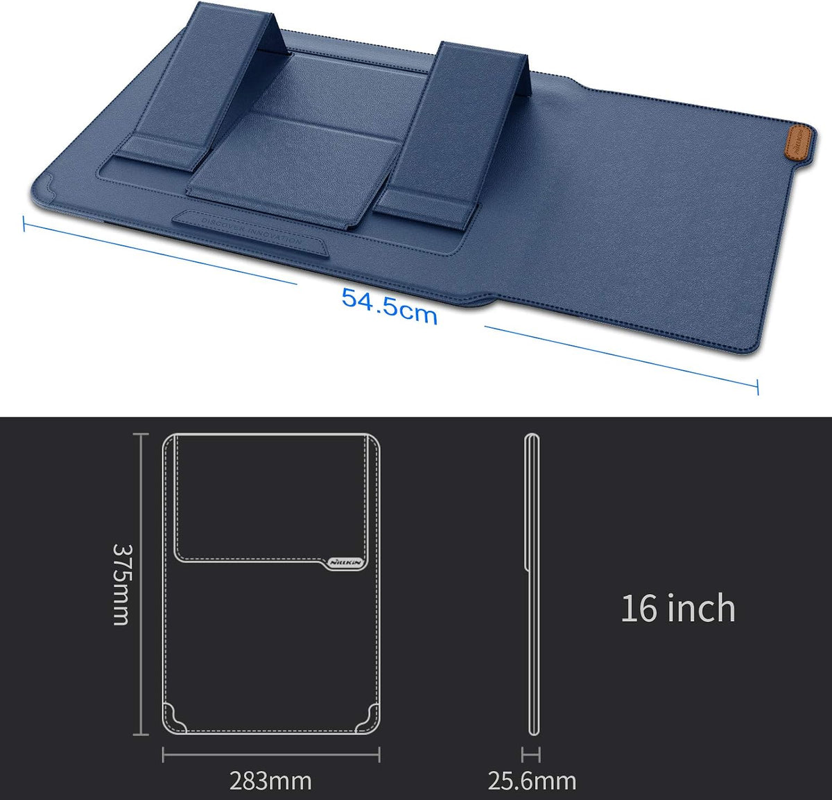 Nillkin 15.6 inch Laptop Sleeve with Stand (3-in-1), 2 Stand Modes, Blue