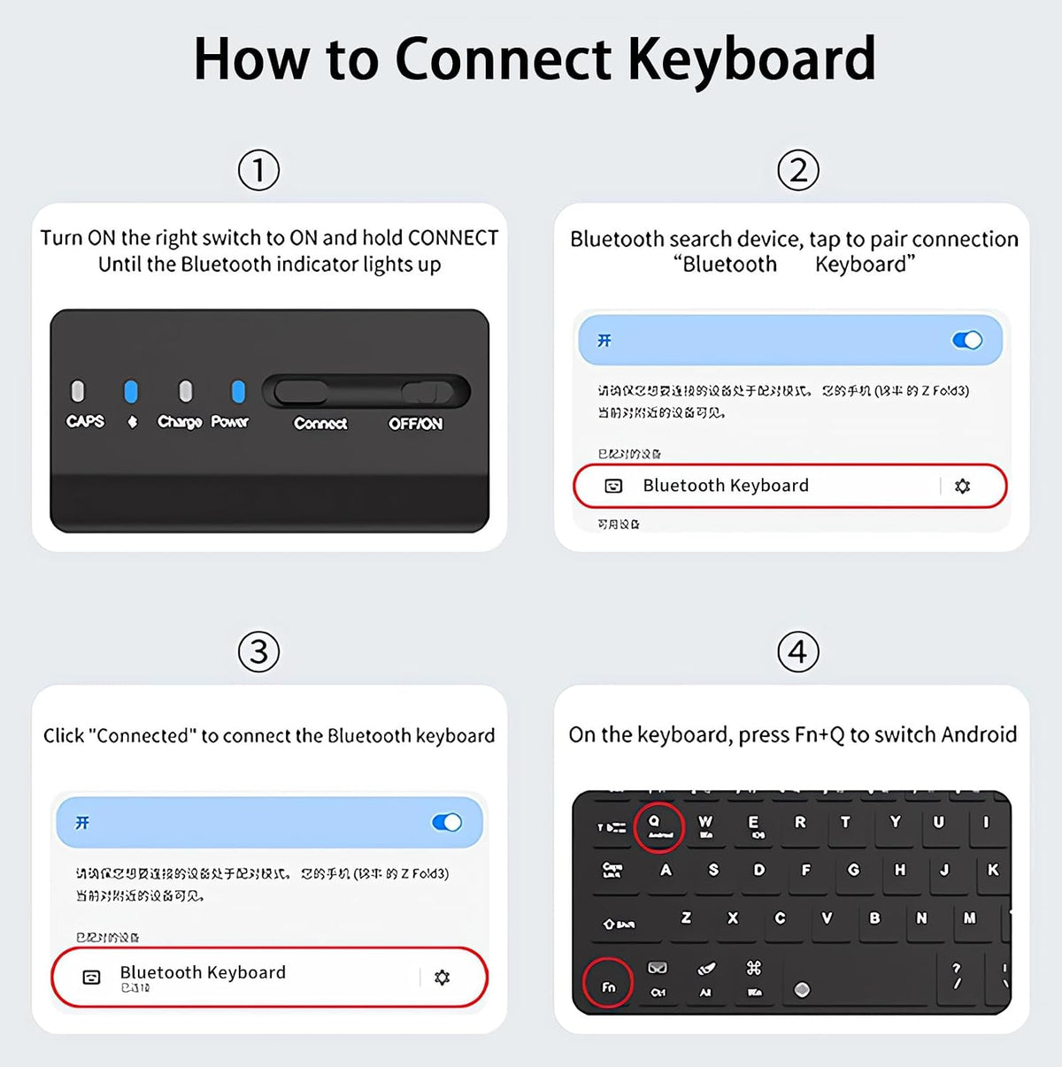 4-in-1 Wireless Keyboard Case for Google Pixel 10 9 11 Pro Fold
